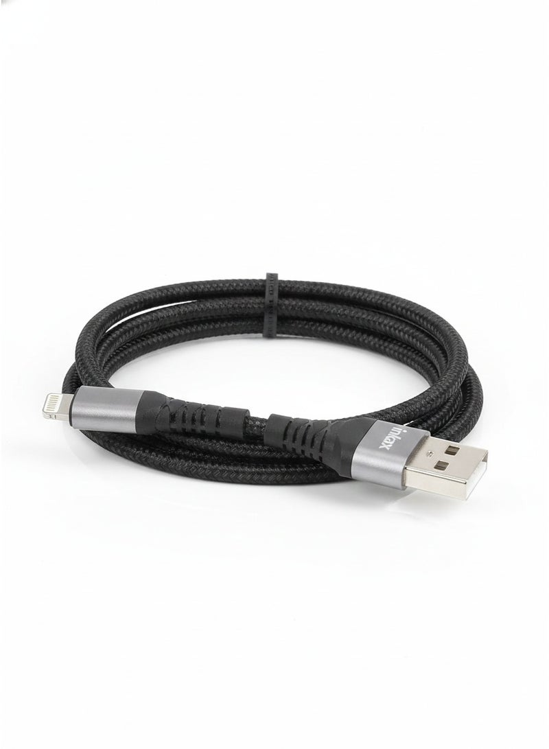 Inkax CB-45 Type C to Lightning Fast Charging & Data Cable, Power Delivery Support, 3A High-Speed Charging, Braided Nylon with Zinc Alloy Connectors, 1m Length for iPhone 14/13/12/11/X/8/7/6 Series, Durable & Tangle-Free Design - Image 1